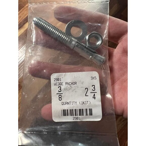 CONFAST 3/8” x 2-3/4” 316 Stainless Steel Wedge Anchor – Concrete Fastener Bolt, - Picture 3 of 5